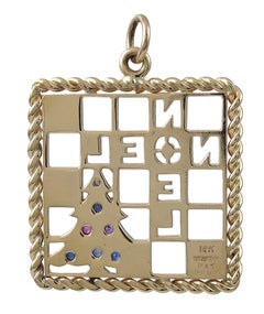 Tiffany & Co. Gold Gemset Christmas Charm