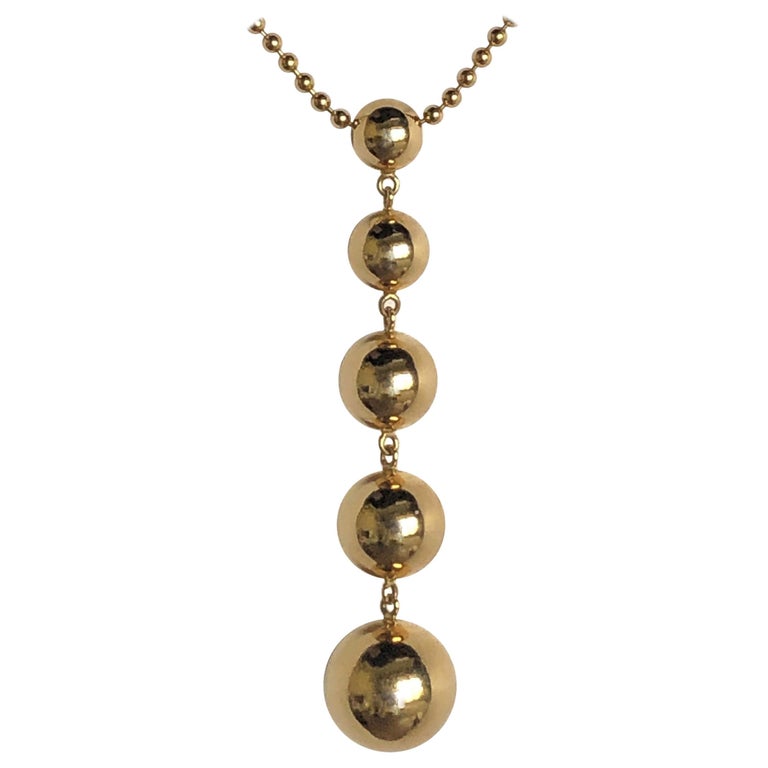 Tiffany and Co. Gold Graduated 5 Ball Pendant or Necklace For Sale at 1stDibs everyday
