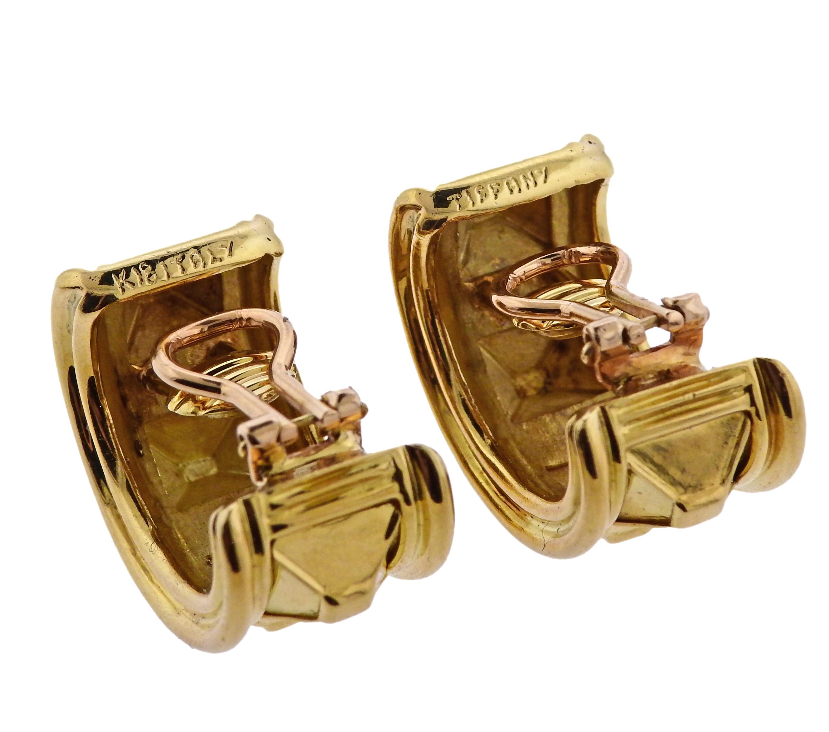Women's Tiffany & Co. Gold Half Hoop Earrings For Sale