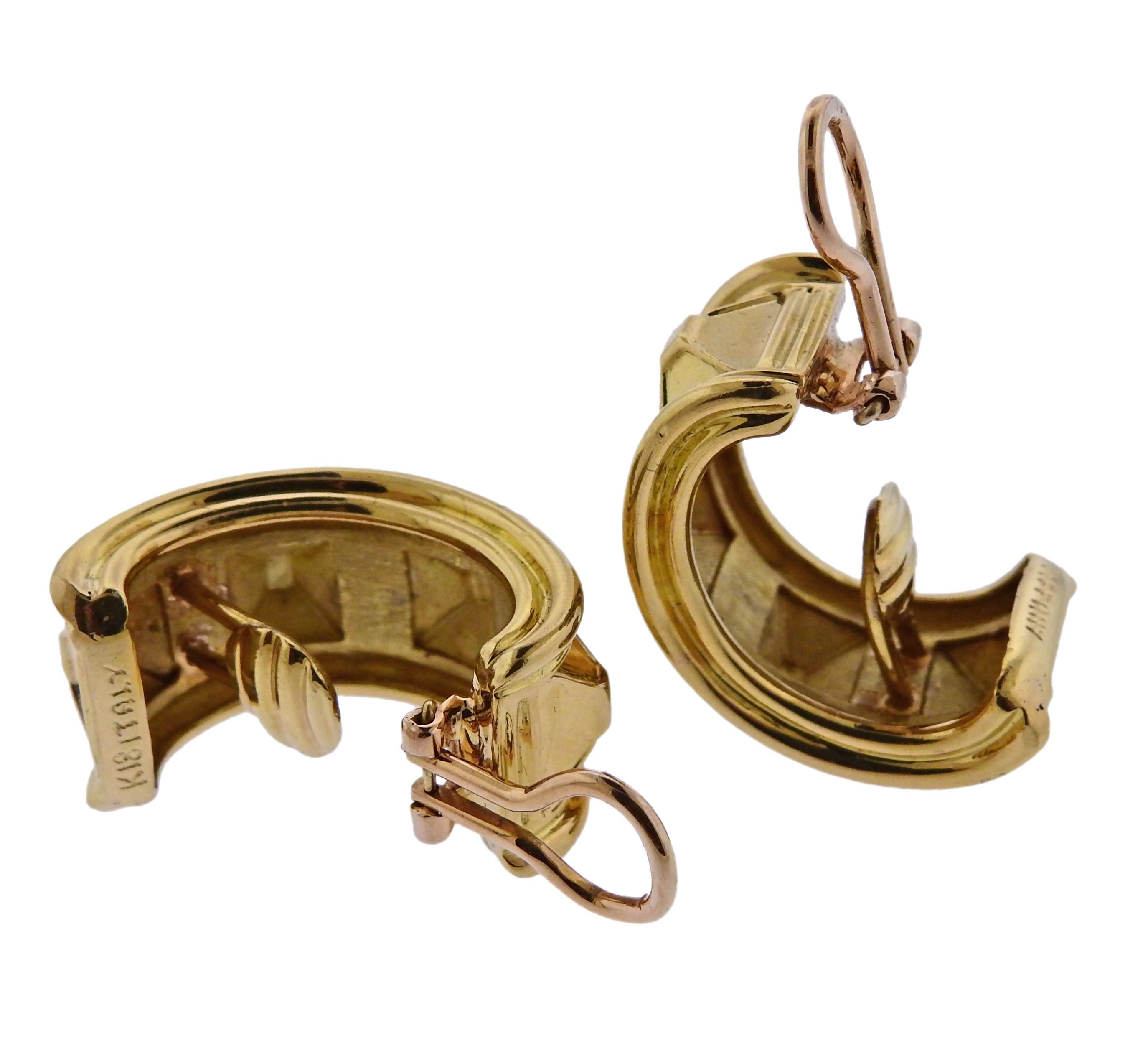 Tiffany & Co. Gold Half Hoop Earrings For Sale 1