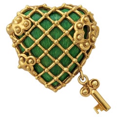 Tiffany & Co. Gold Heart Locket Brooch