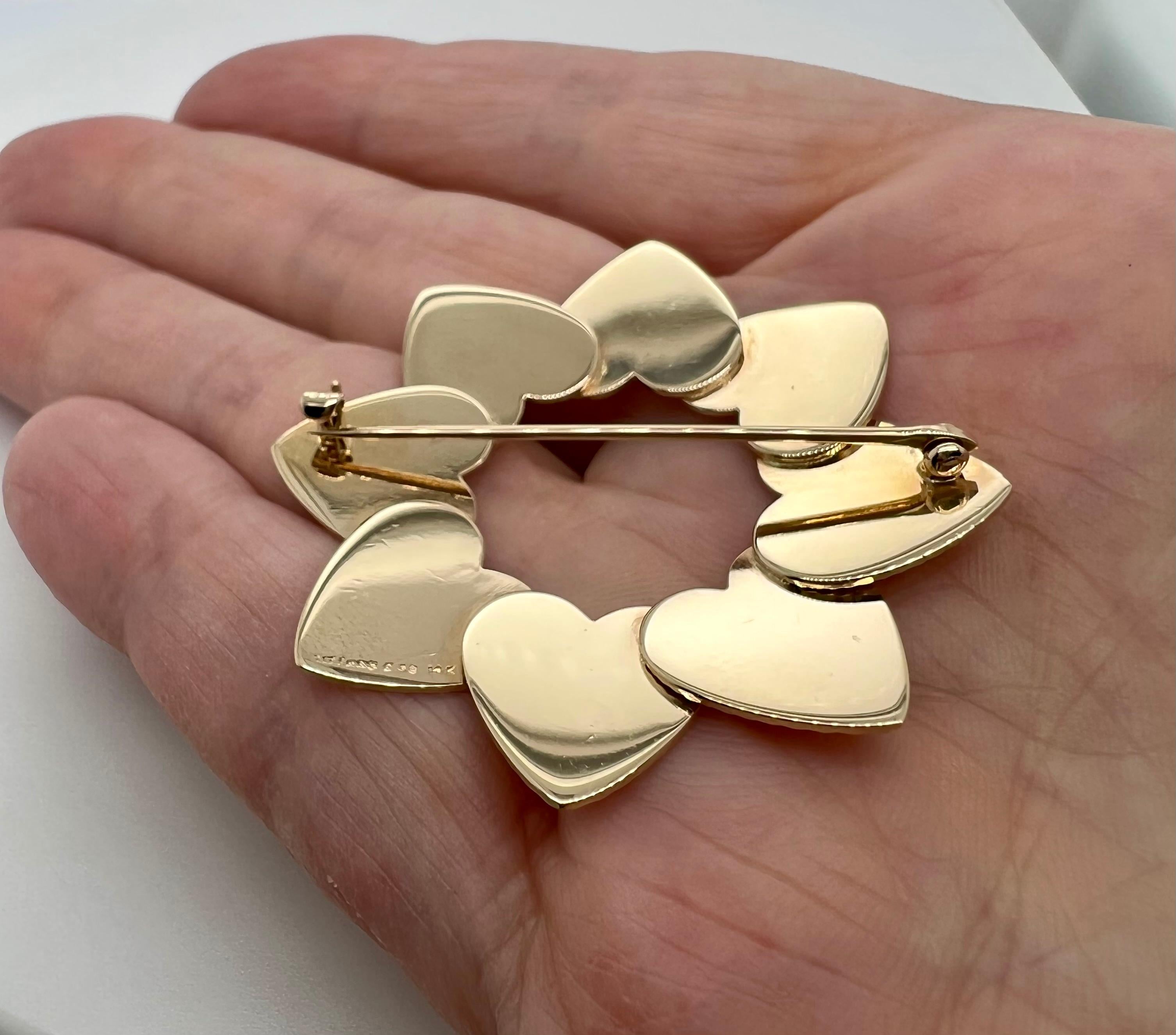 Retro Tiffany & Co. Gold Heart Pin For Sale