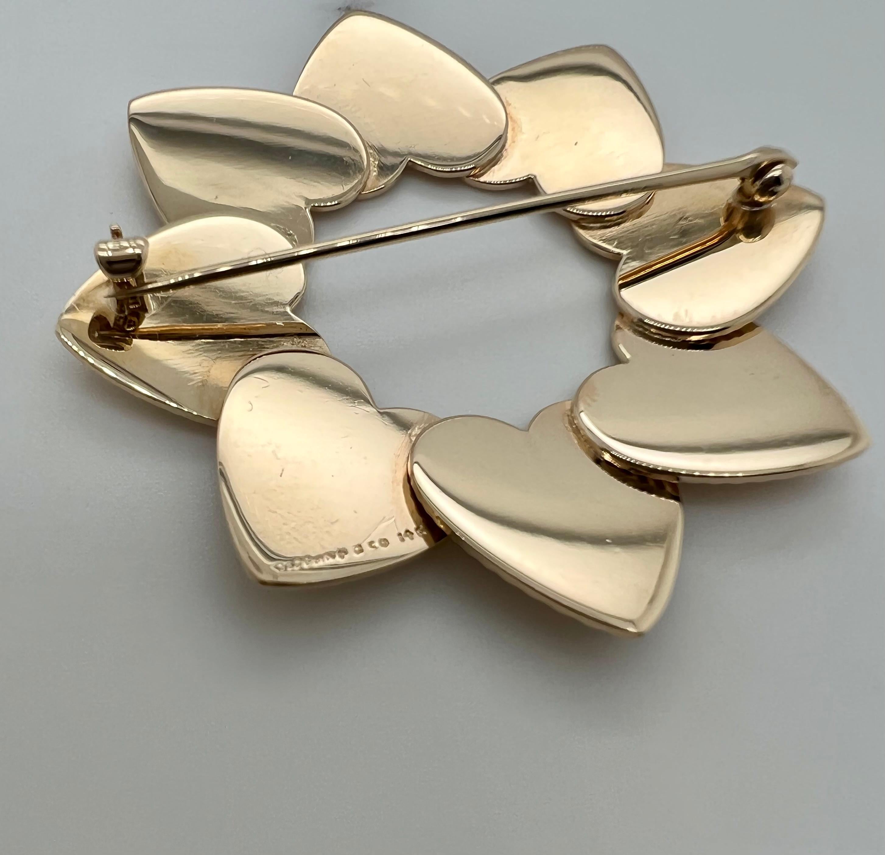 Tiffany & Co. Goldherz-Pin im Zustand „Hervorragend“ im Angebot in New York, NY