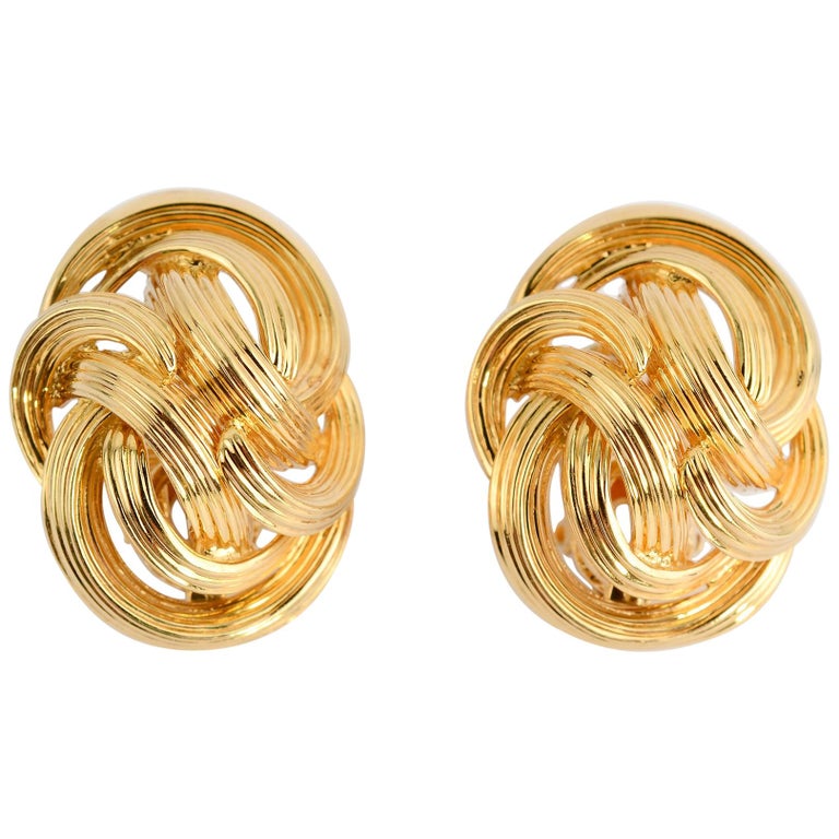 Tiffany and Co. Gold Knot Earrings For Sale at 1stdibs
