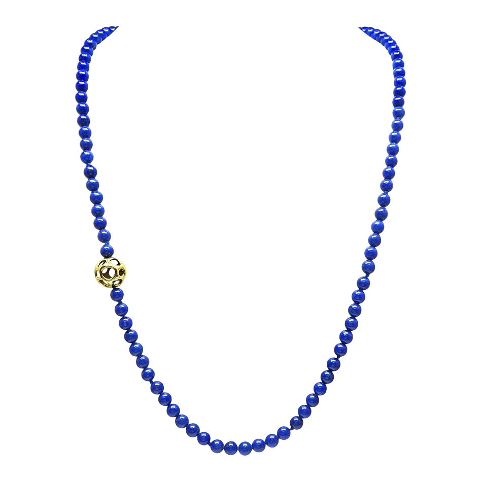 Collana con perle di Lapis in oro di Tiffany & Co. in vendita