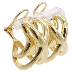 Tiffany & Co. Gold Large Double X Crossover Earrings By Donald Claflin