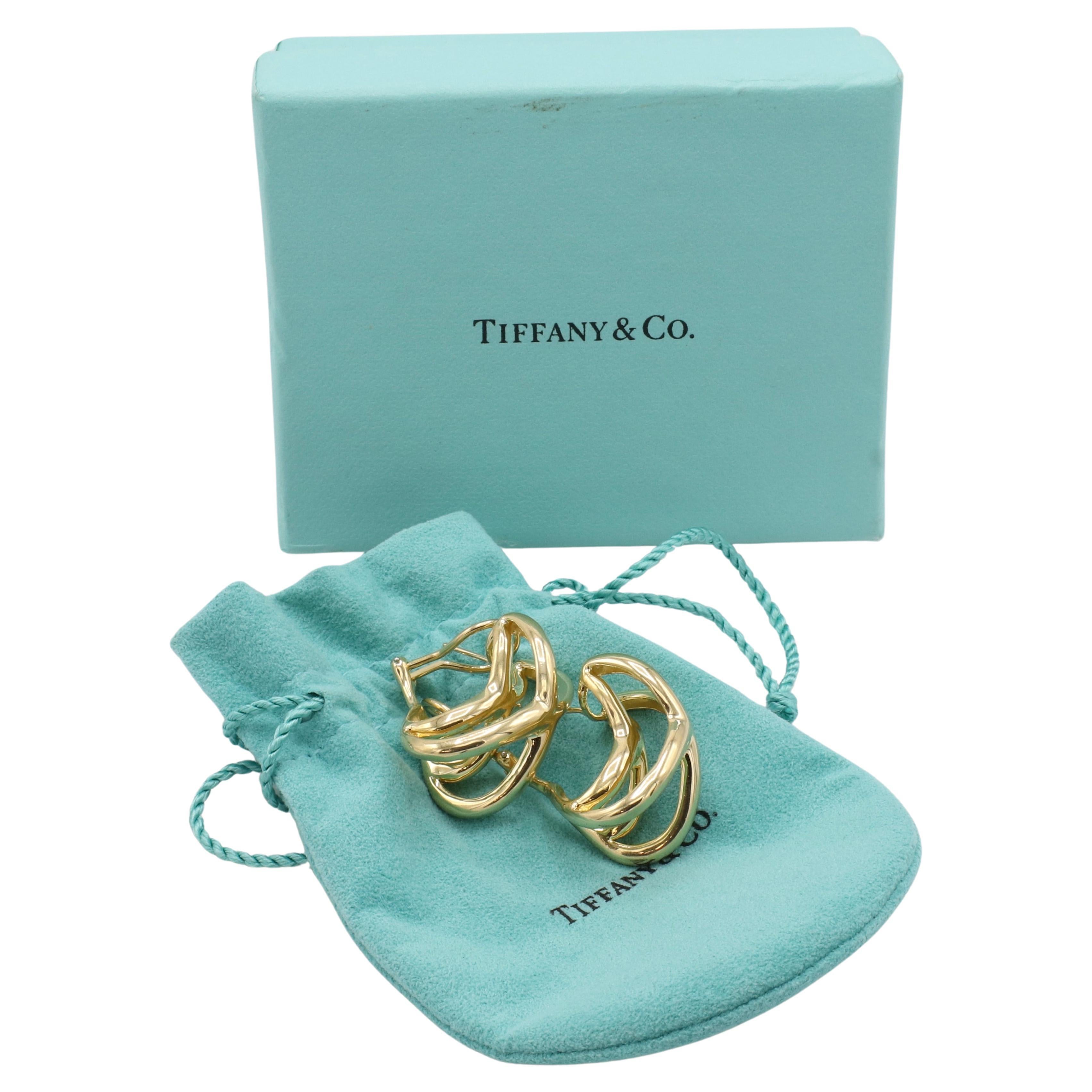 Tiffany & Co. Boucles d'oreilles croisées double X en or de Donald Claflin en vente 2