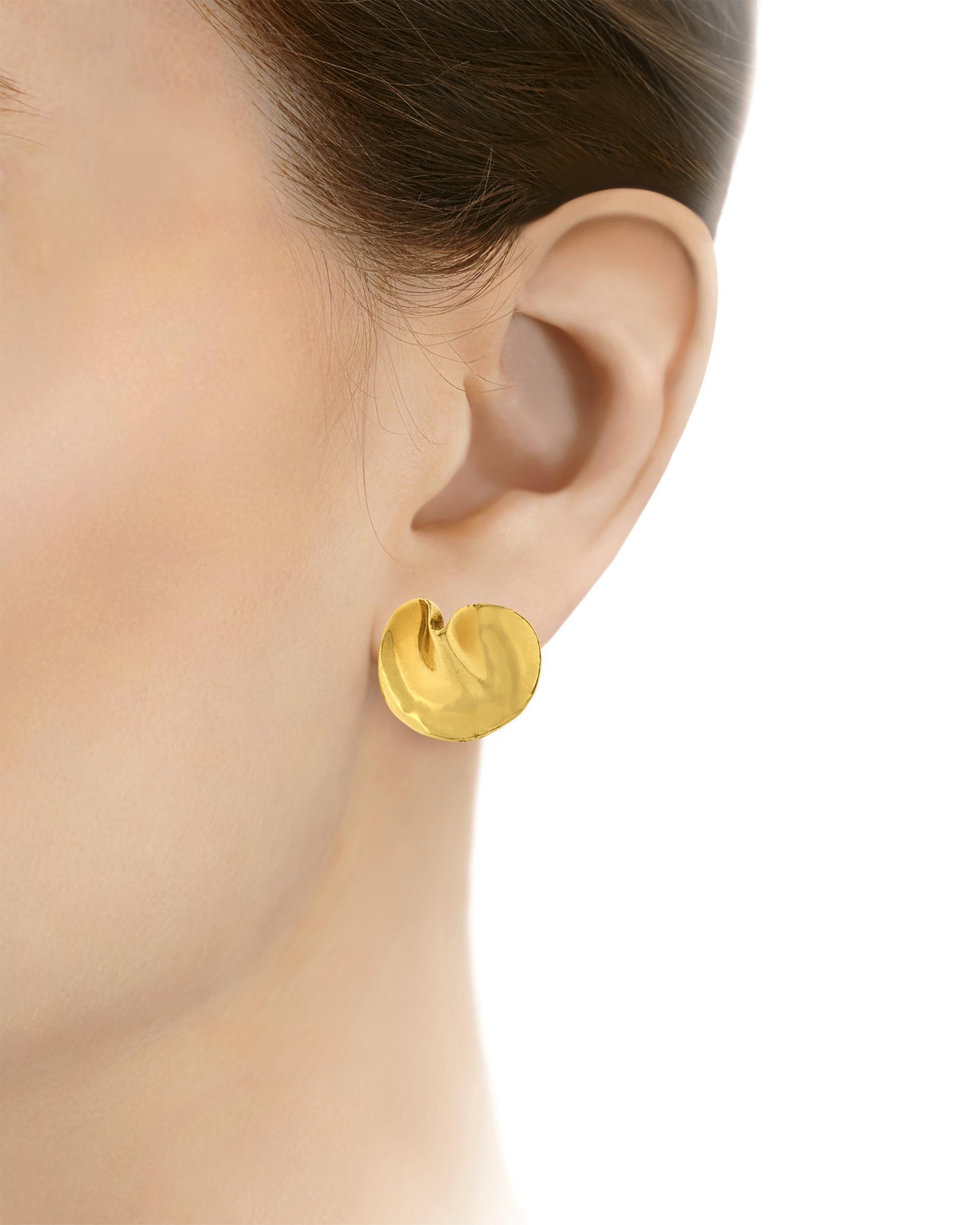 Modern Tiffany & Co. Gold Lily Pad Earrings For Sale