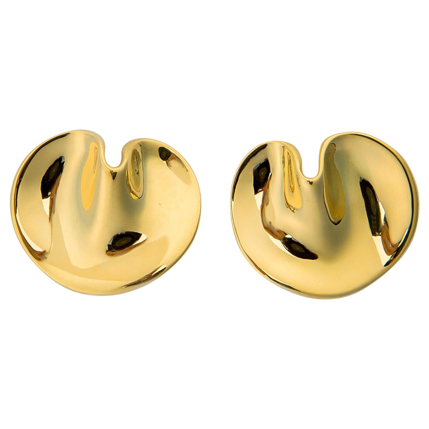 Tiffany & Co. Gold Lily Pad Earrings