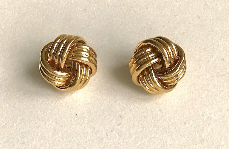 Tiffany and Co. 18 Karat Gold Knot Clip Earrings Earclips at 1stDibs ...