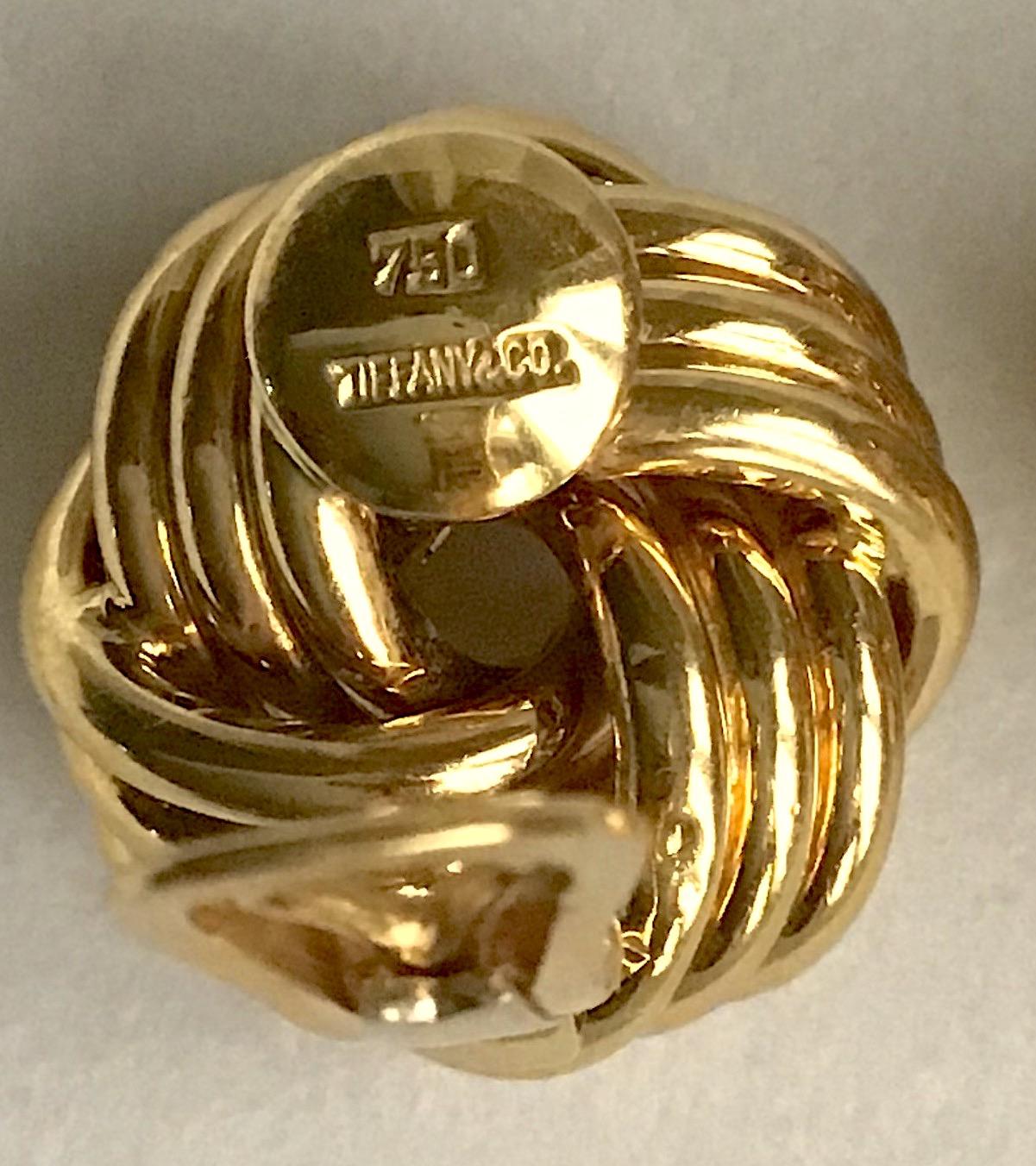 Contemporary Tiffany & Co. 18 Karat Gold Knot Clip Earrings Earclips