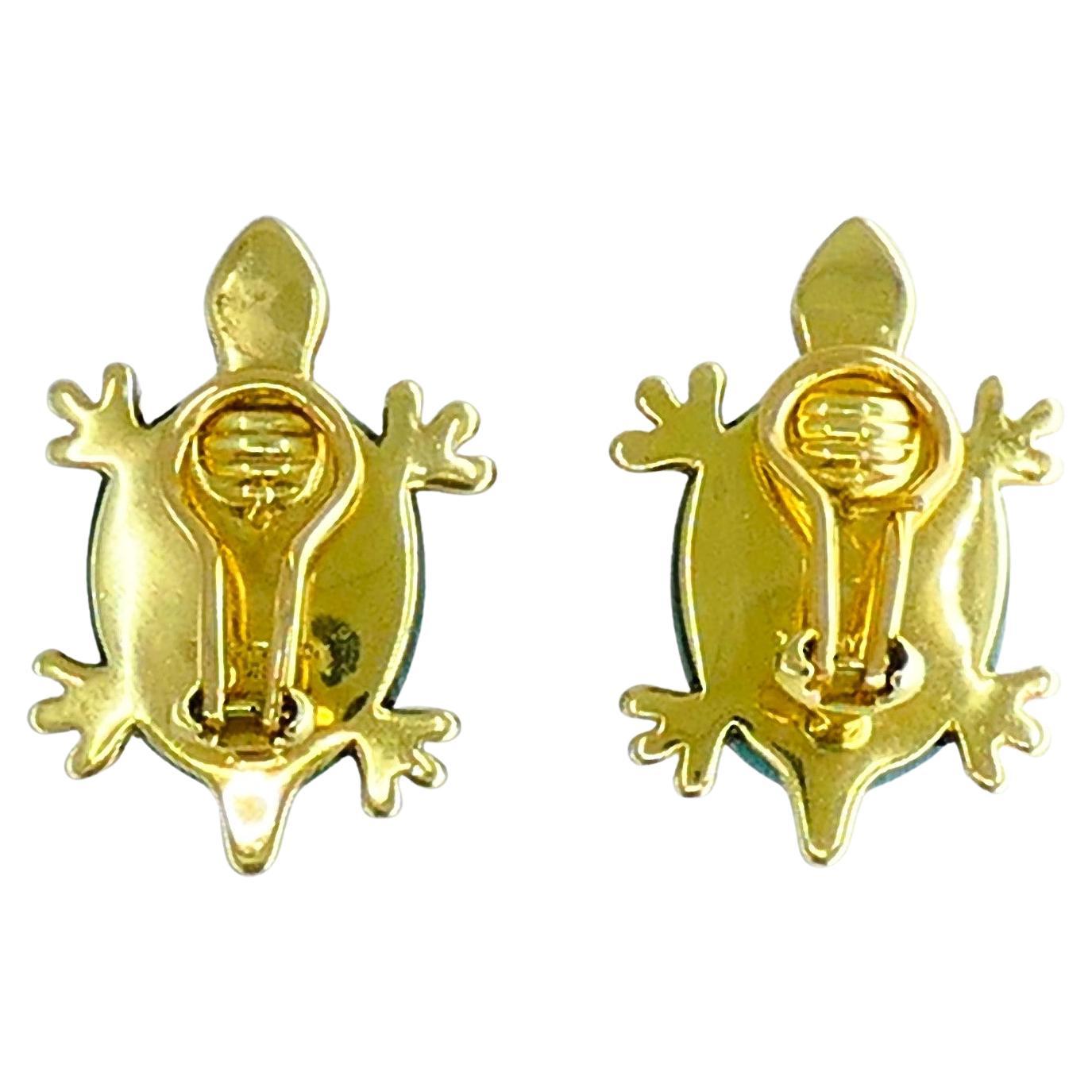 Tiffany & Co. Gold Malachite Earrings Brooch Turtle Set Estate Jewelry Vintage 6