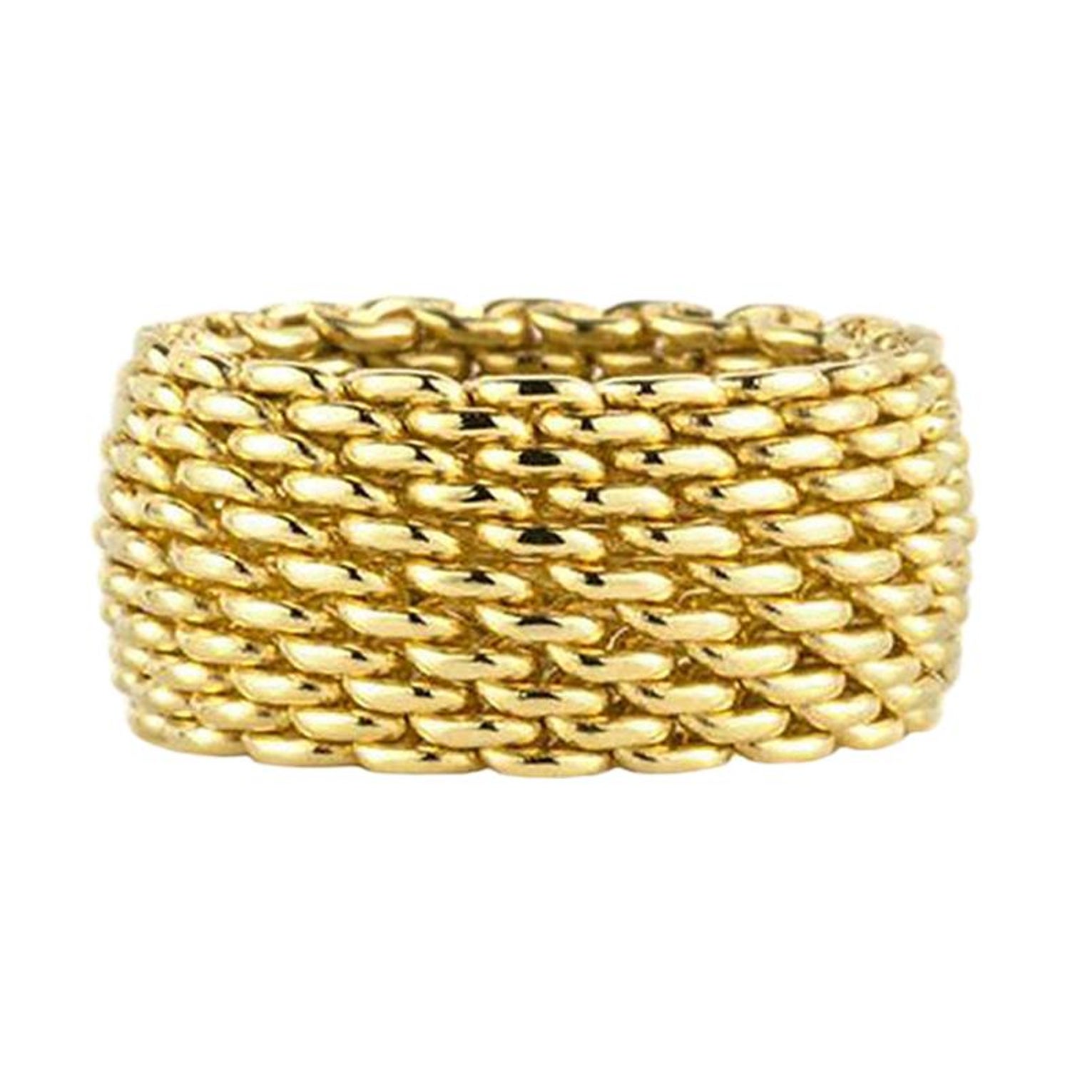 Tiffany and Co. Gold Mesh Somerset Ring at 1stDibs | gold mesh ring,  tiffany gold mesh ring, tiffany somerset ring
