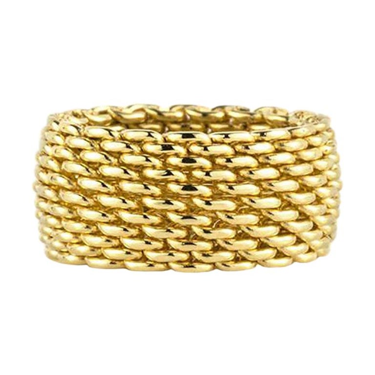 Tiffany and Co. Gold Mesh Somerset Ring at 1stDibs | gold mesh ring ...