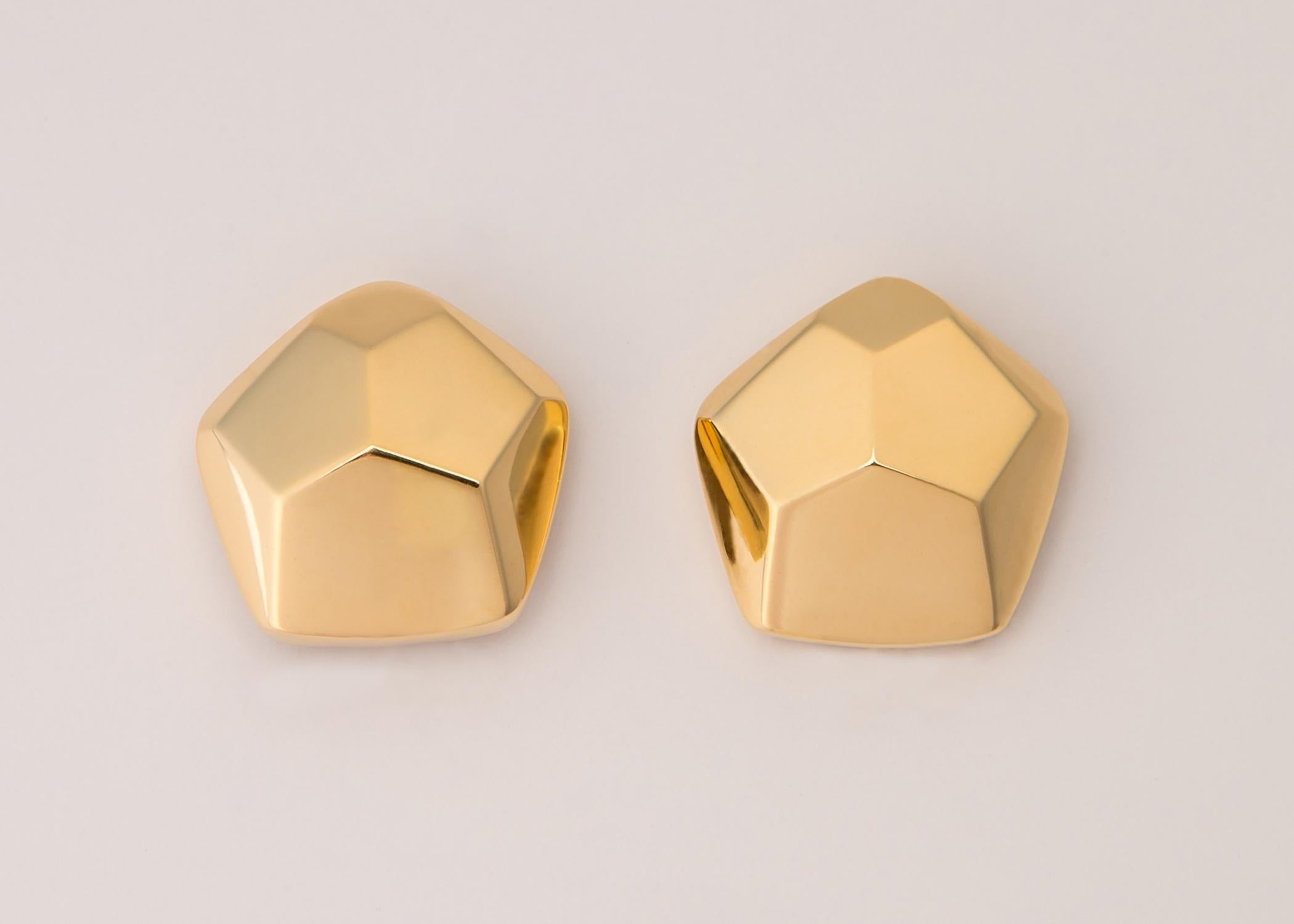 Tiffany & Co. Gold Modernist Earrings In Excellent Condition For Sale In Atlanta, GA