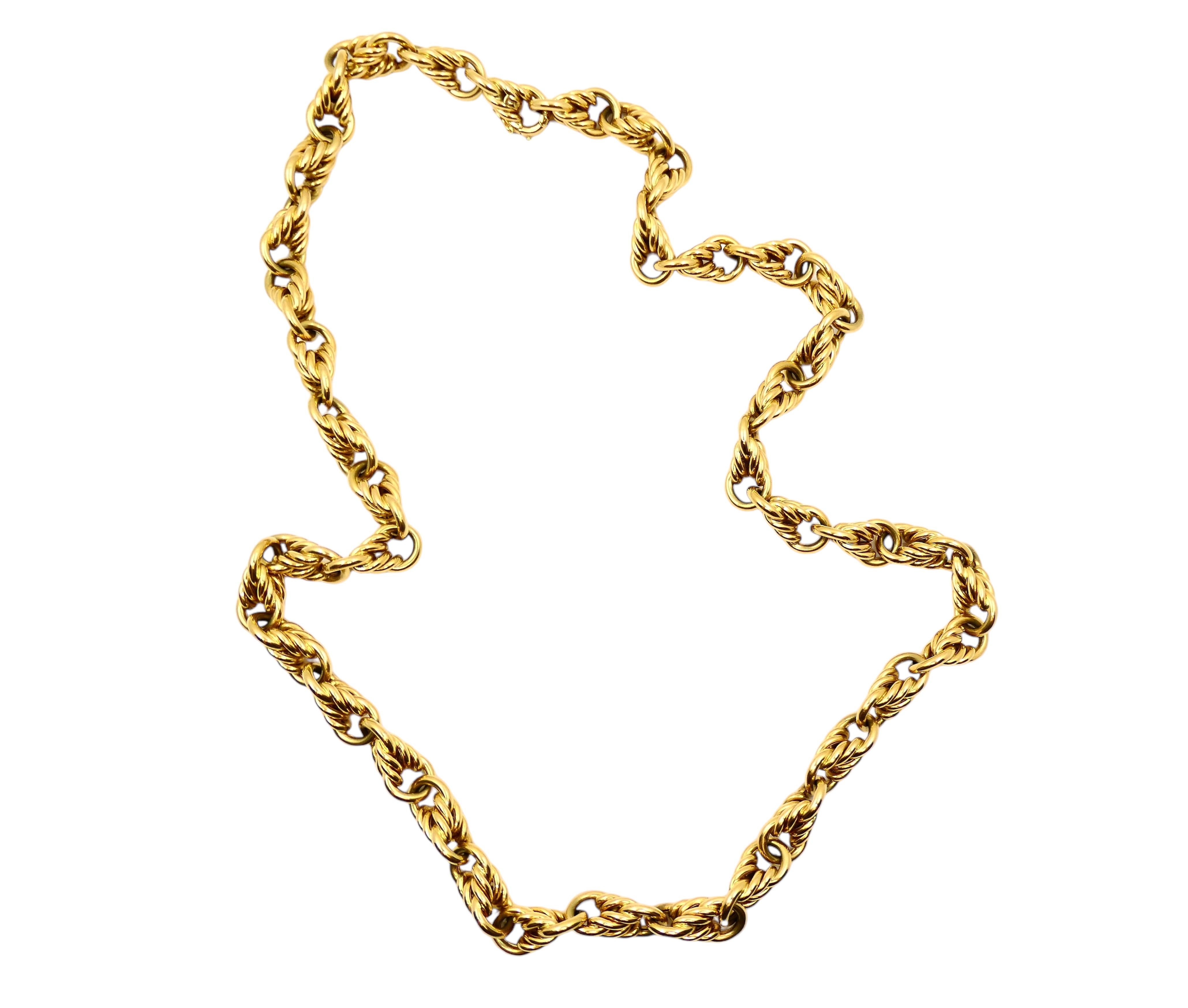 Tiffany & Co. Collana in oro 18k con catena a corda In condizioni ottime in vendita a Beverly Hills, CA