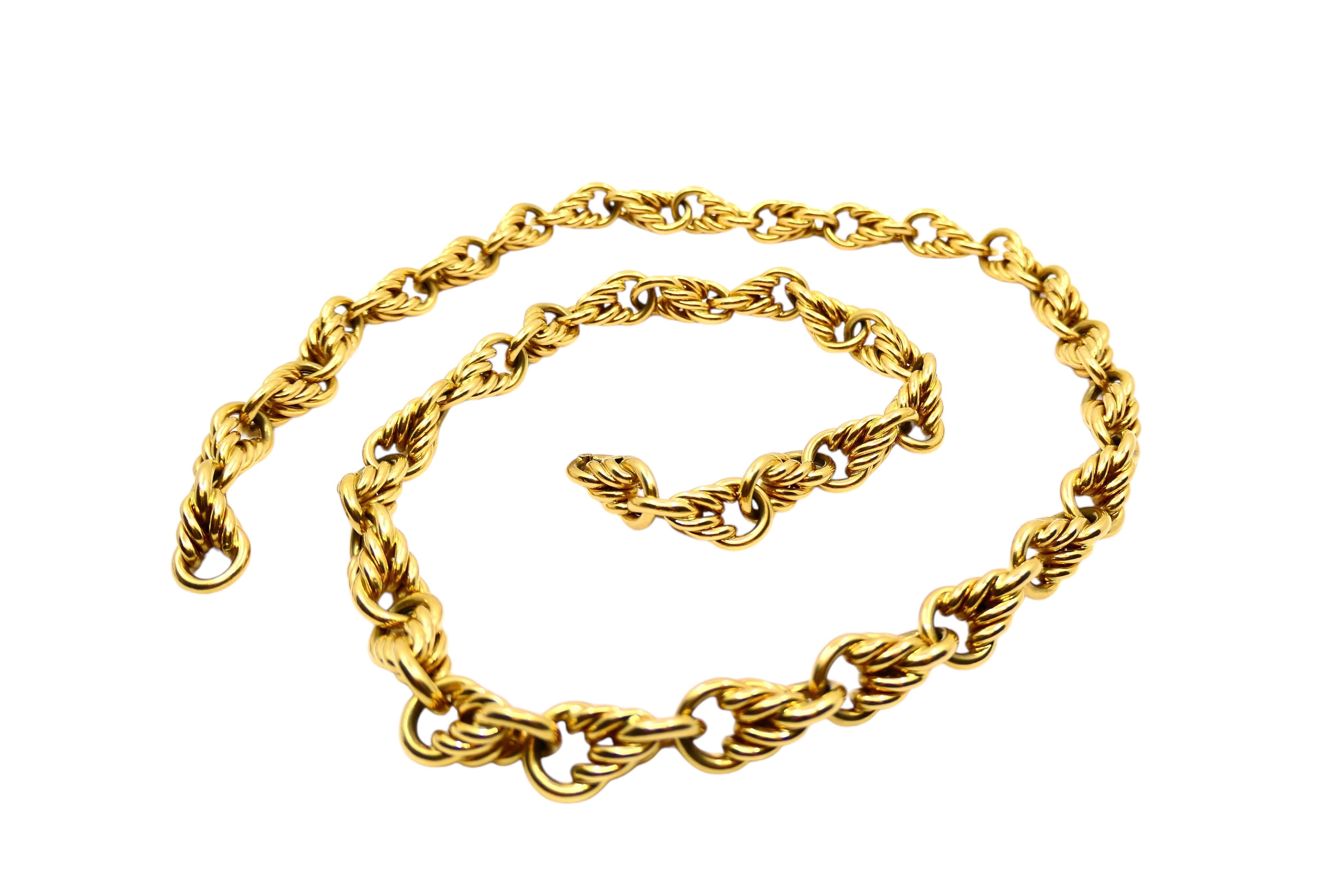 Tiffany & Co. Collana in oro 18k con catena a corda in vendita 1