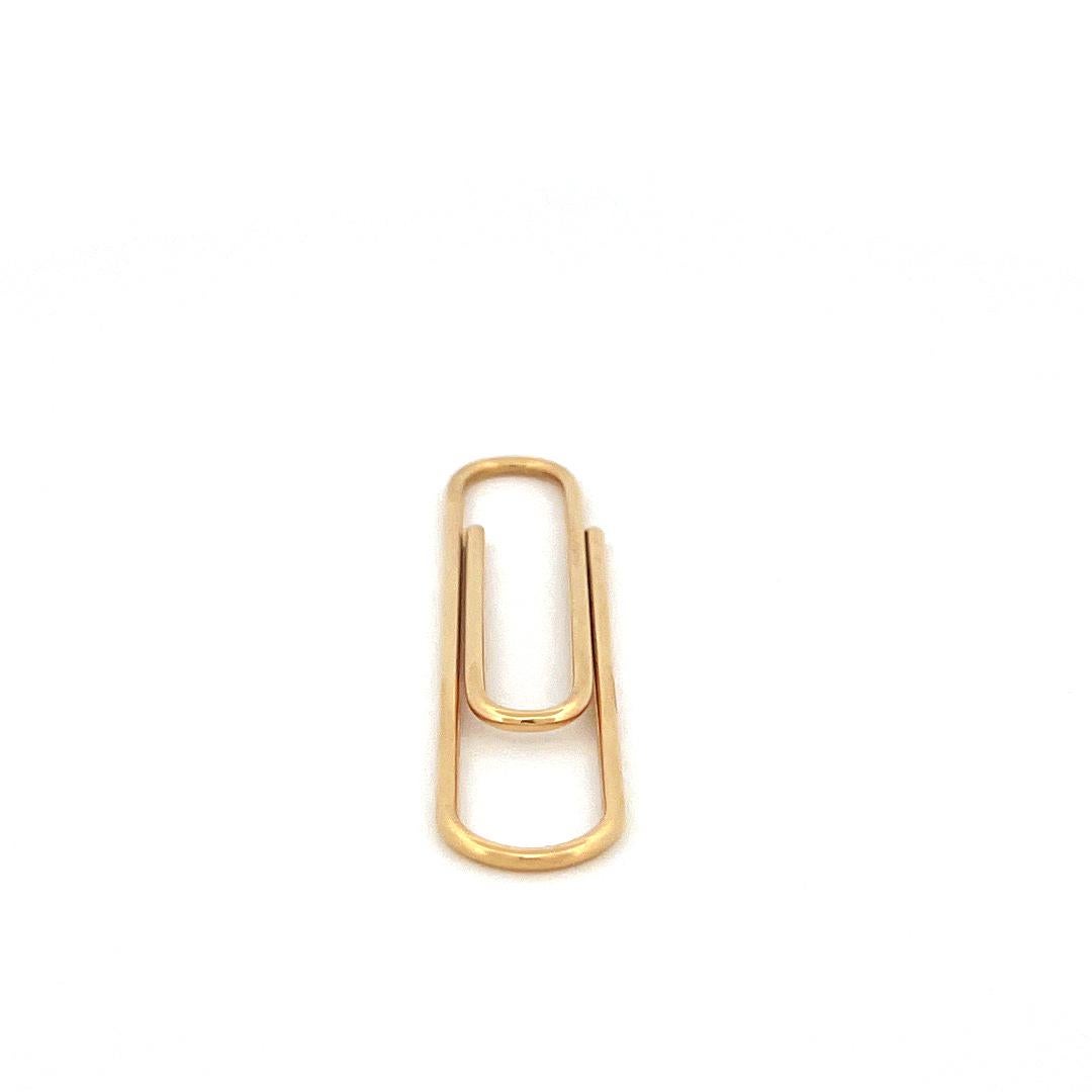 Tiffany & Co. Gold Paper Clip Bookmark Pendant In Excellent Condition In Beverly Hills, CA