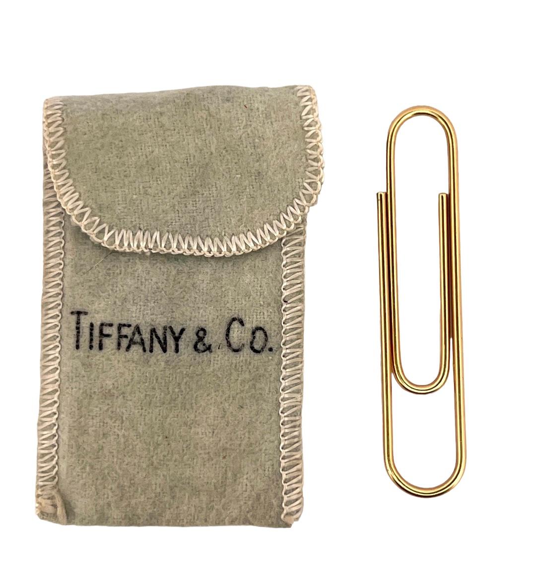 Tiffany & Co. Gold Paper Clip Bookmark Pendant 1