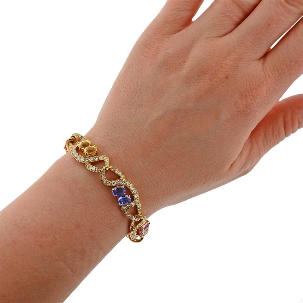 Tiffany & Co. Gold Pink Blue Yellow Sapphire Bracelet 1