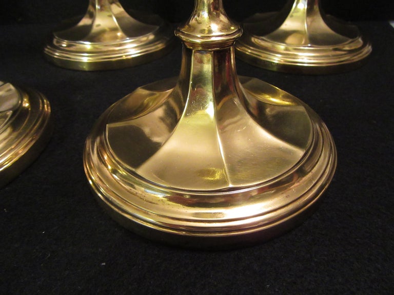 Mid-Century Modern Tiffany & Co. Gold-Plated Sterling Silver Candlesticks For Sale