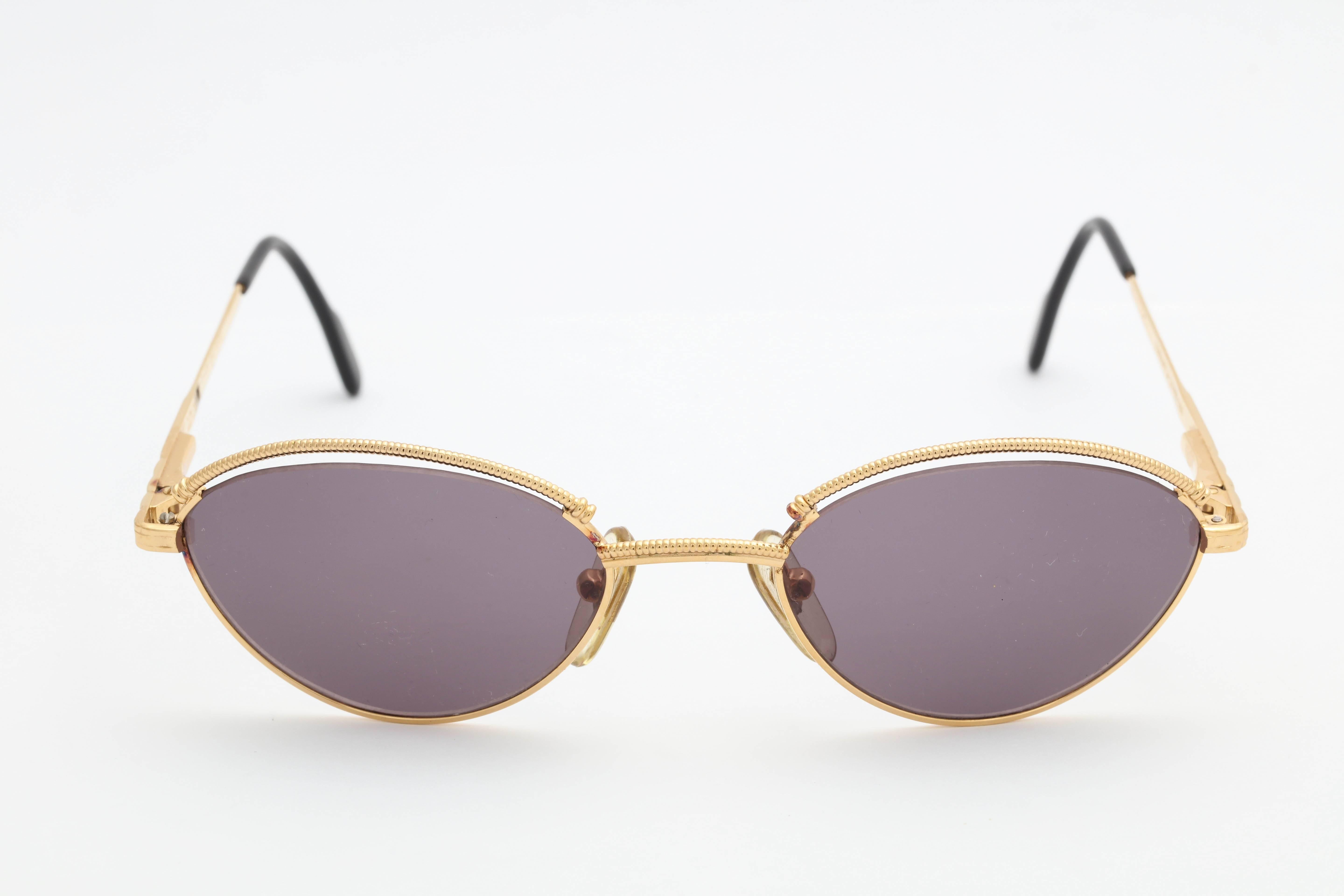Tiffany & Co. Gold Plated Vintage Sunglasses T416 23K  In Excellent Condition For Sale In Chicago, IL