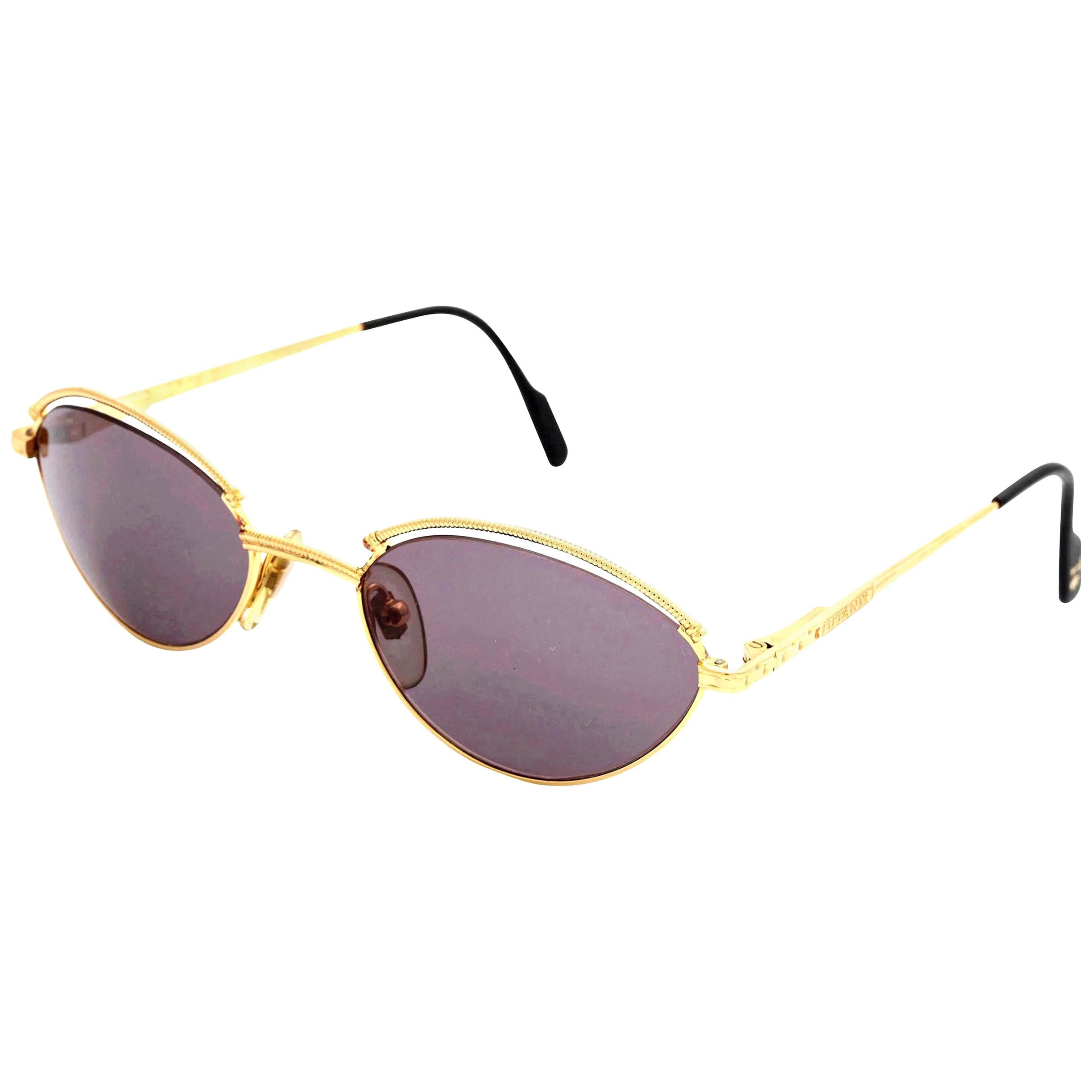 Tiffany & Co. Gold Plated Vintage Sunglasses T416 23K  For Sale