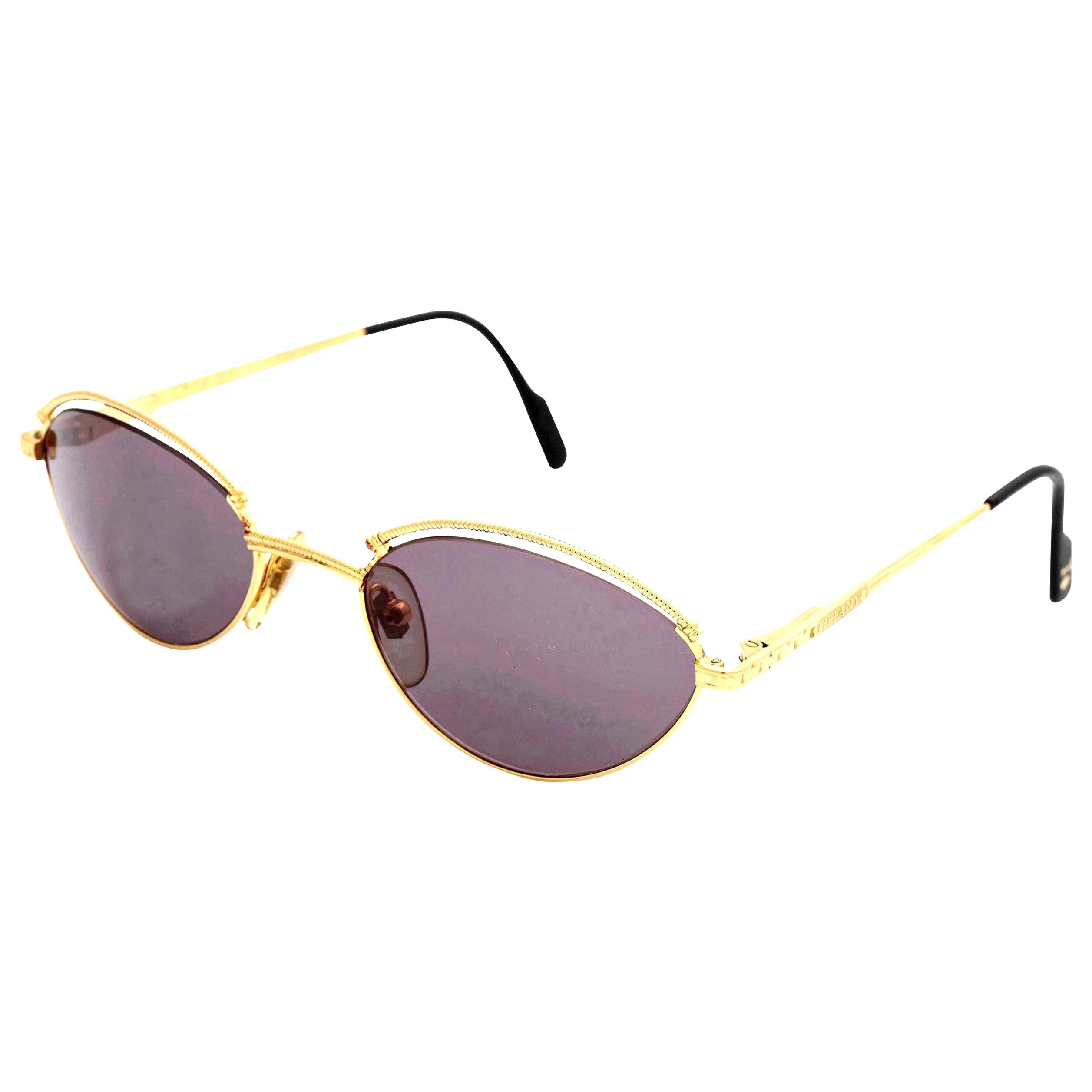 Tiffany 
Co. Gold Plated Vintage Sunglasses T416 23K For Sale