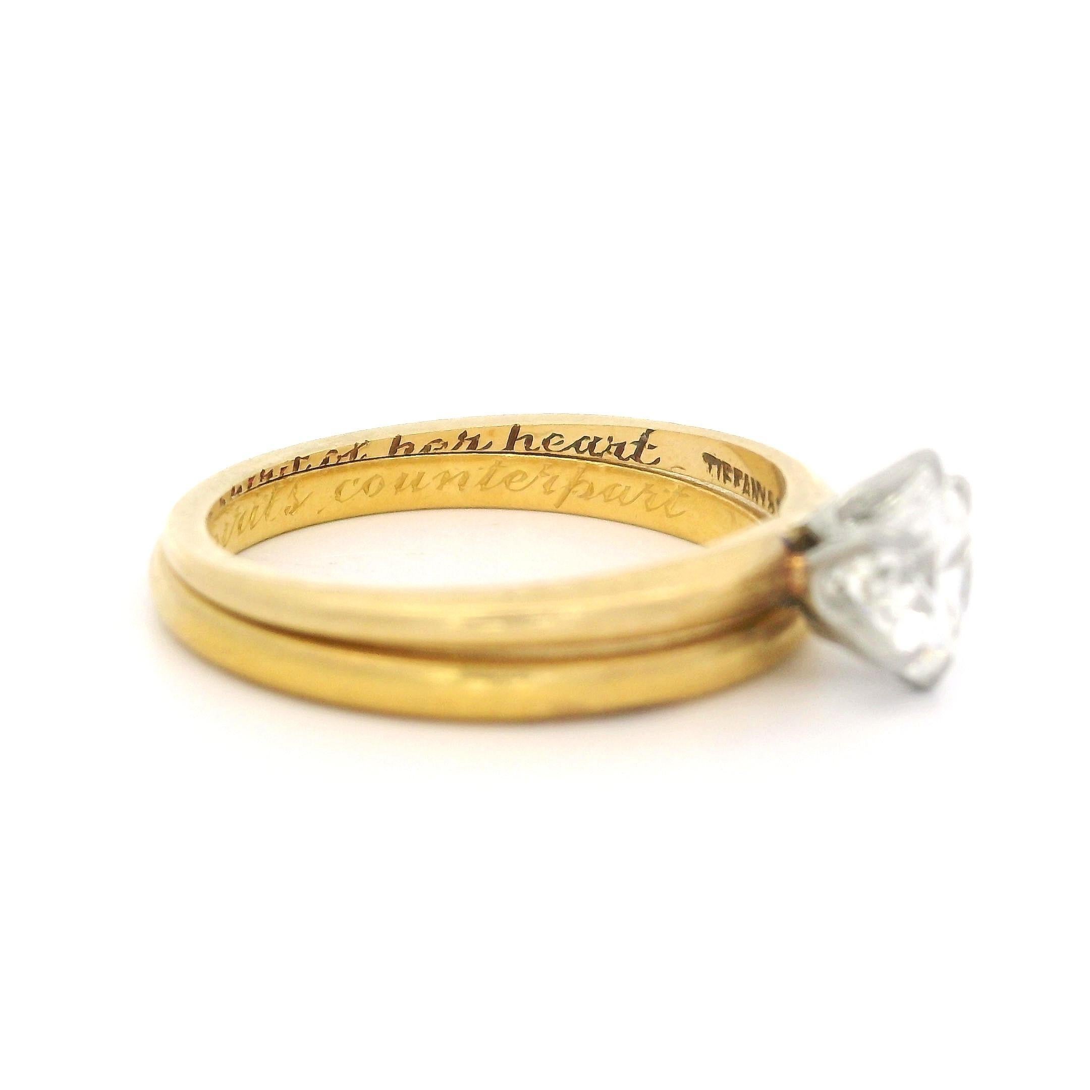 Tiffany & Co. Anello di fidanzamento solitario in oro e platino con diamante da 0,53 ct. in vendita 2
