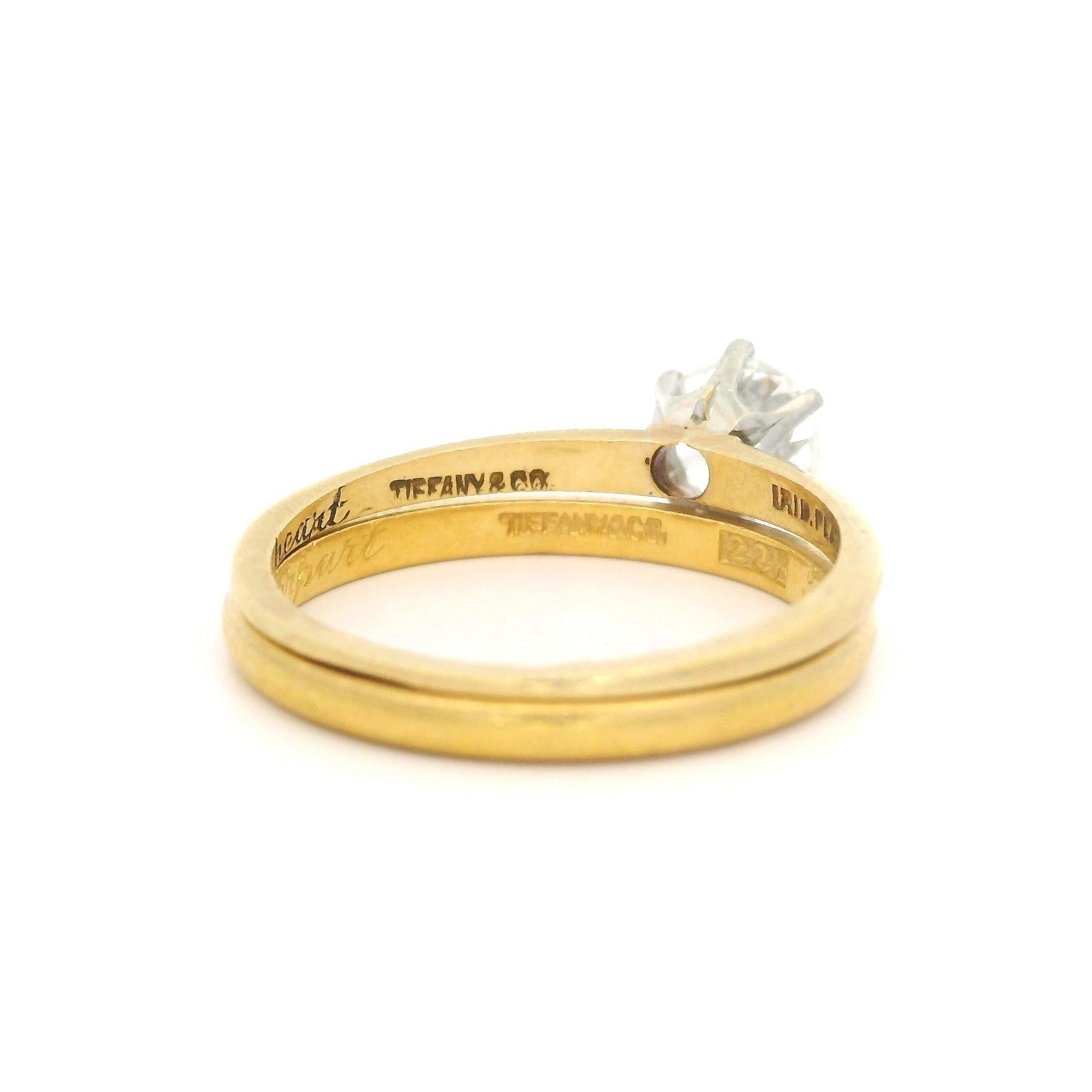 Tiffany & Co. Anello di fidanzamento solitario in oro e platino con diamante da 0,53 ct. in vendita 3