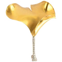 Tiffany & Co. Ginko-Brosche aus Gold, Platin und Diamanten