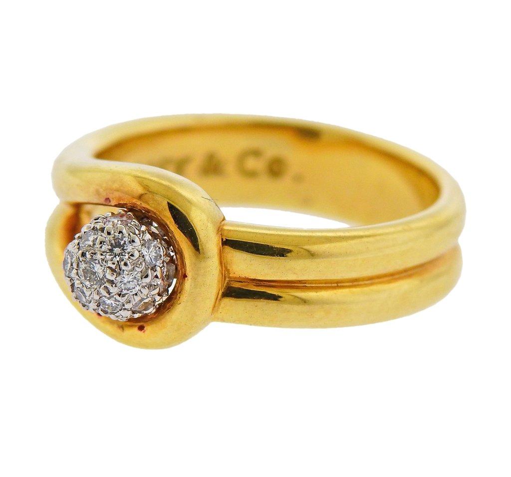 Tiffany & Co. Gold Platinum Diamond Ring im Zustand „Hervorragend“ in Lambertville, NJ