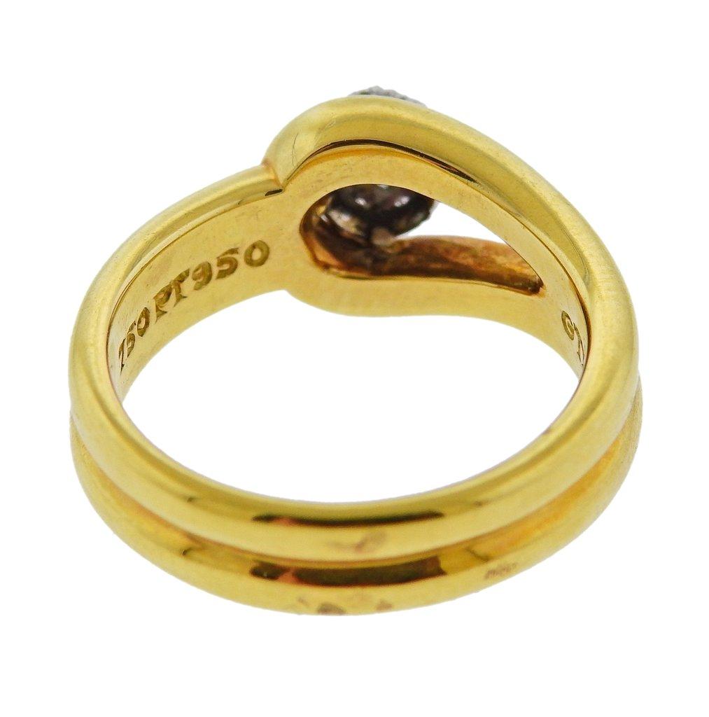 Tiffany & Co. Gold Platinum Diamond Ring 1