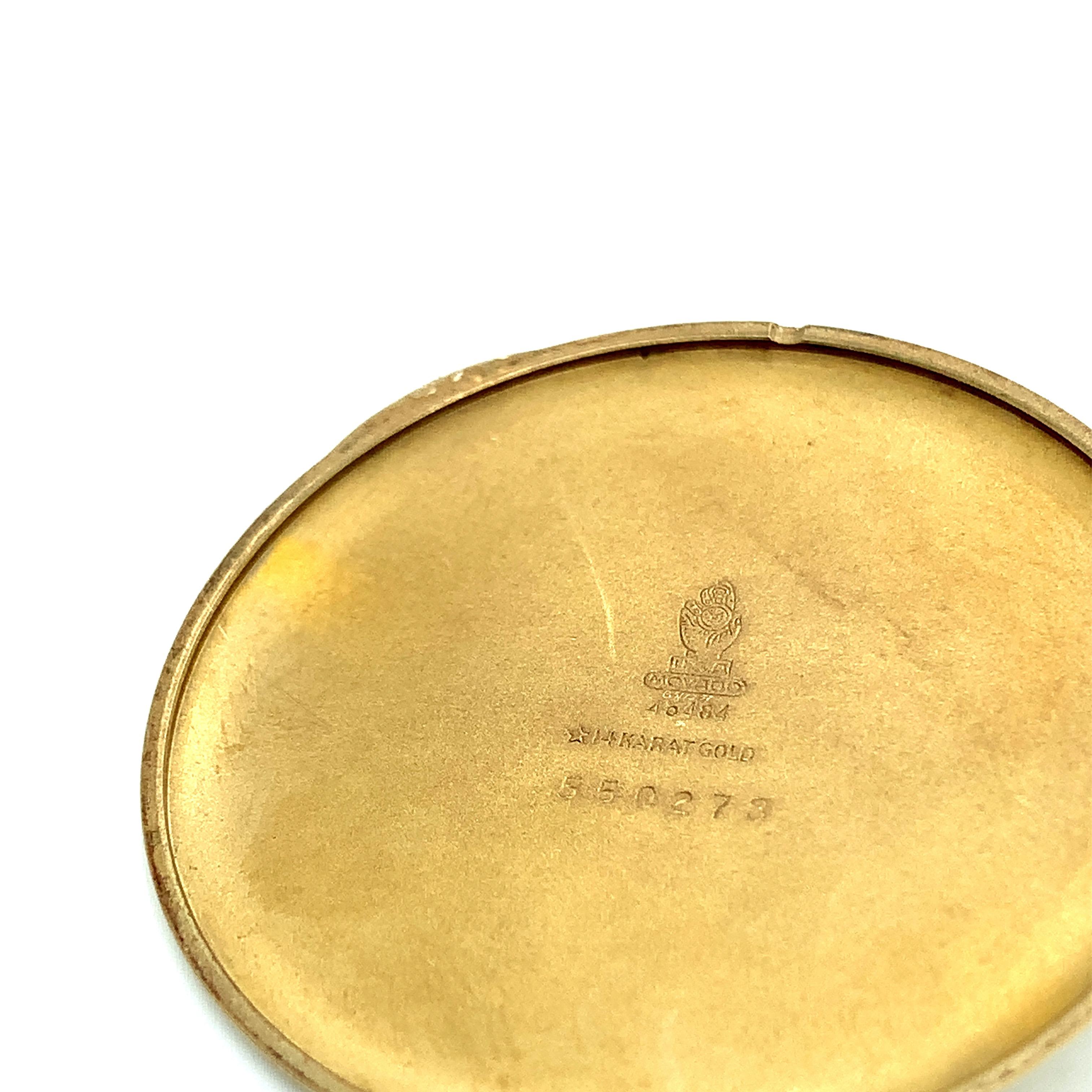 Tiffany & Co Movado for Movado Gold Taschenuhr im Angebot 5