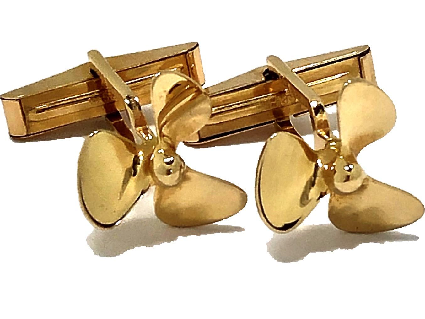 Tiffany & Co. Gold Propeller Cuff Links In Good Condition In Palm Beach, FL