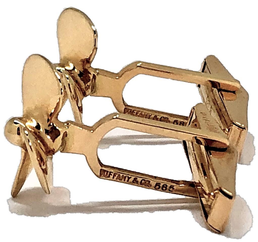 Tiffany & Co. Gold Propeller Cuff Links 1