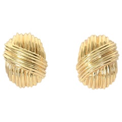 Tiffany & Co. Pendientes ovalados acanalados dorados