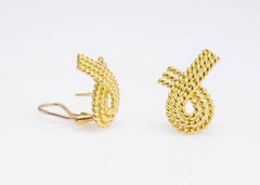 Tiffany & Co. Gold Ribbon Motif Earrings