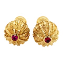 Tiffany & Co. Gold Ruby Cufflinks