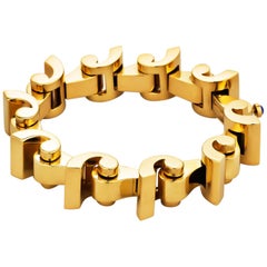 Tiffany & Co. Gold Scroll Link Midcentury Bracelet