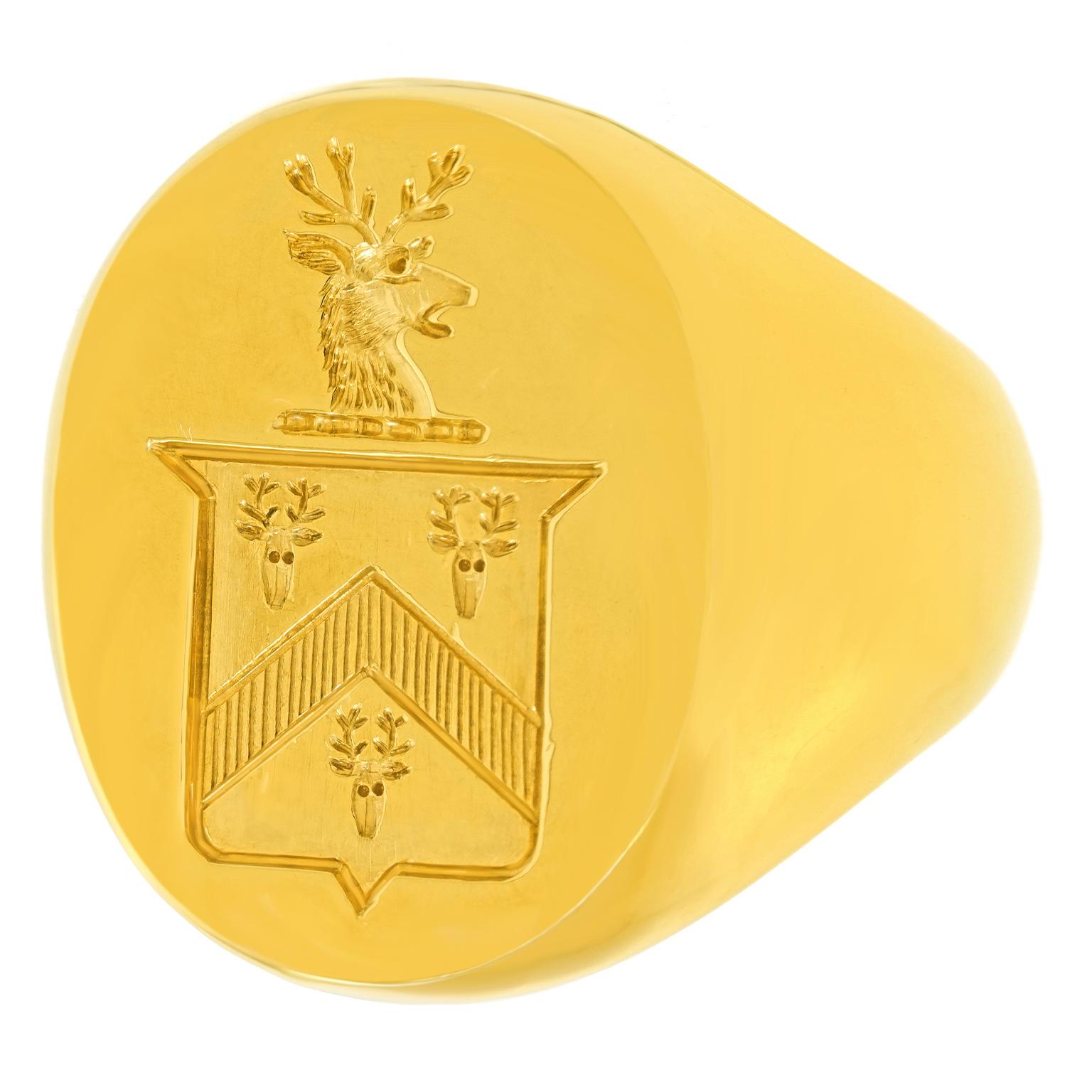 Tiffany & Co. Gold Signet Ring In Excellent Condition For Sale In Litchfield, CT