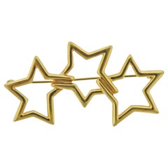 Retro Tiffany & Co. Gold Star Brooch Pin