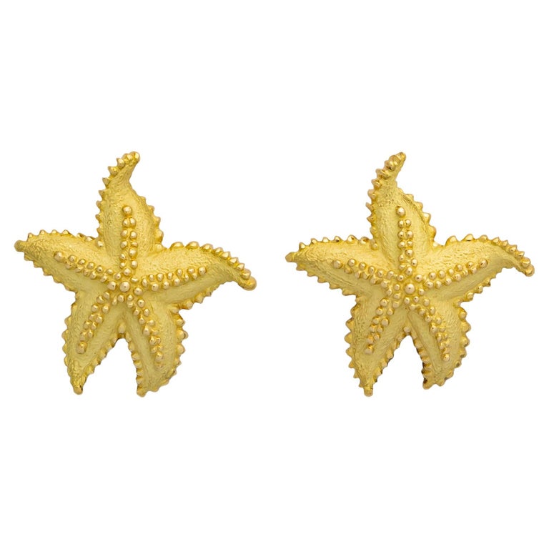 Tiffany and Co. Gold Starfish Earrings For Sale at 1stDibs