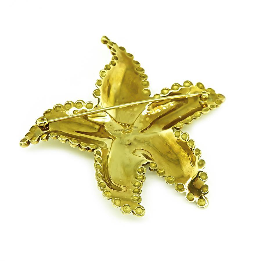 Tiffany & Co Gold Starfish Pin In Good Condition For Sale In New York, NY