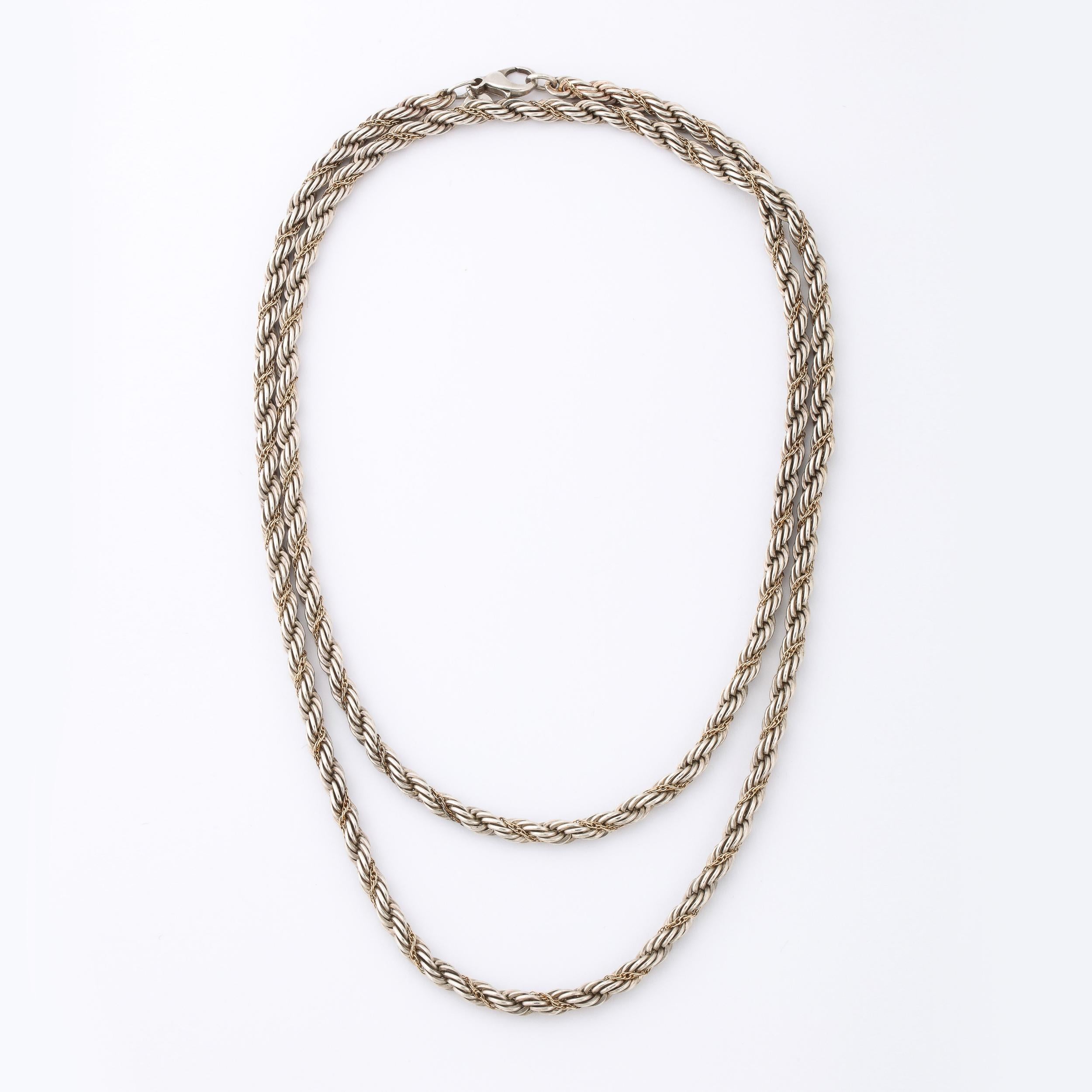 Women's or Men's Tiffany & Co. Gold & Sterling Twist Rope Chain Necklace