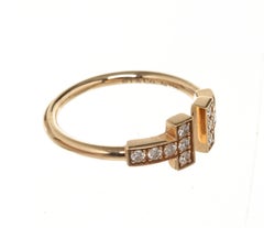 Tiffany & Co Gold T Wire Diamond Ring 4.5
