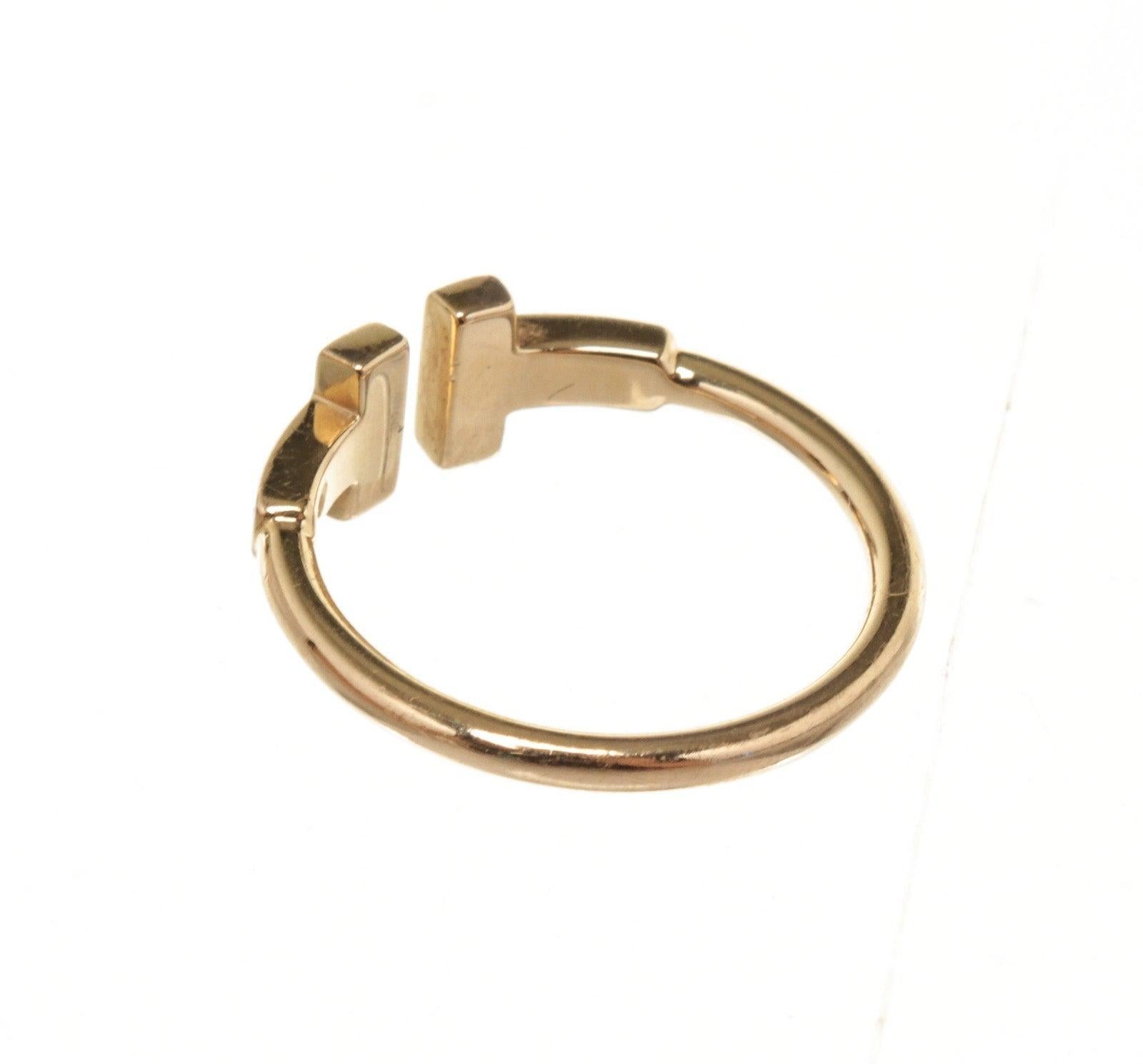 Women's Tiffany & Co Gold T Wire Diamond Ring 4.5