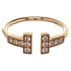 Tiffany & Co Gold T Wire Diamond Ring 4.5