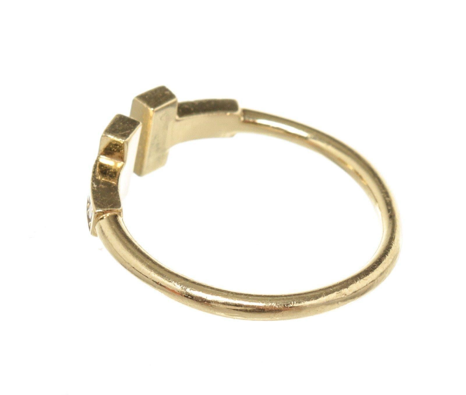 Tiffany & Co Gold T Wire Diamond Ring In Good Condition In Irvine, CA