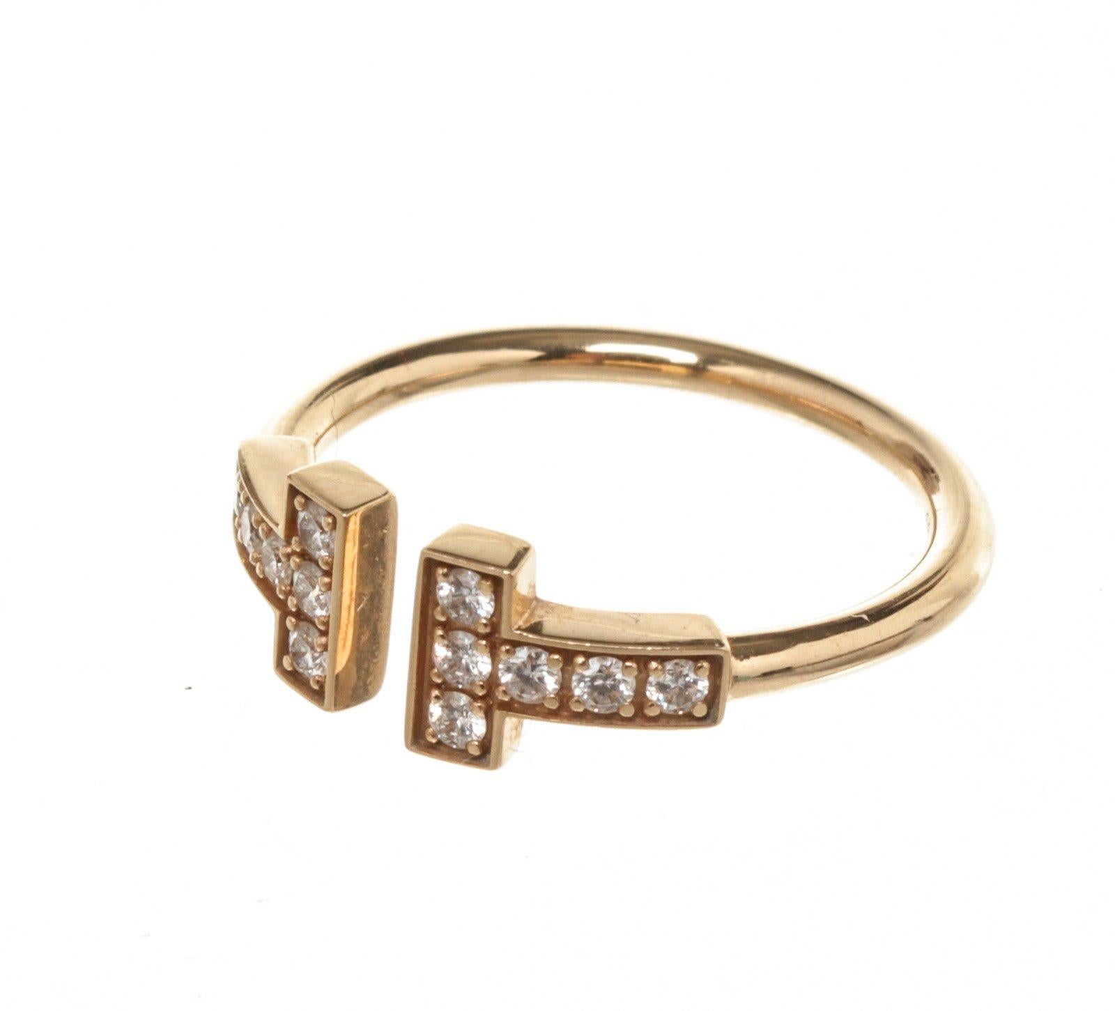 Women's Tiffany & Co Gold T Wire Diamond Ring